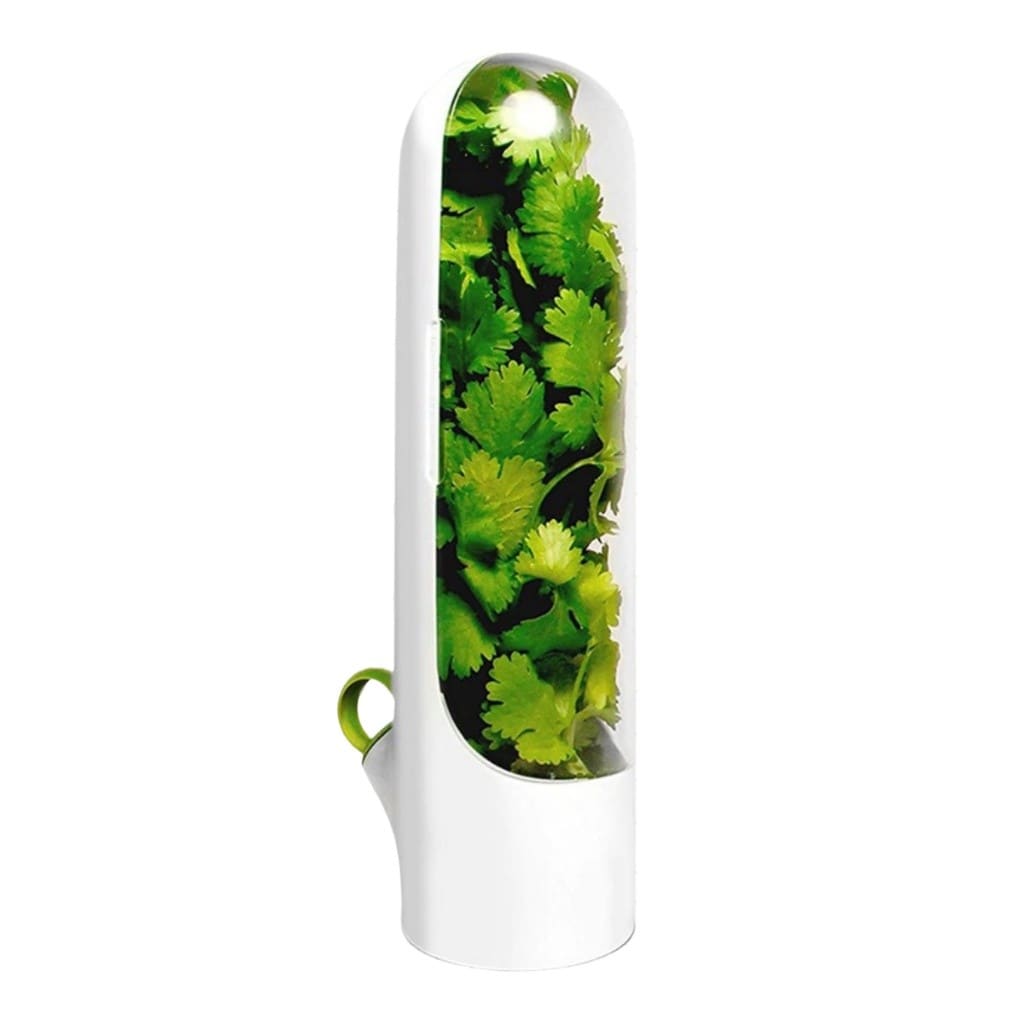 Kit Pote Protetor Conservador de Ervas e Temperos Frescos Para Geladeira Herbário Cápsula Conservação
